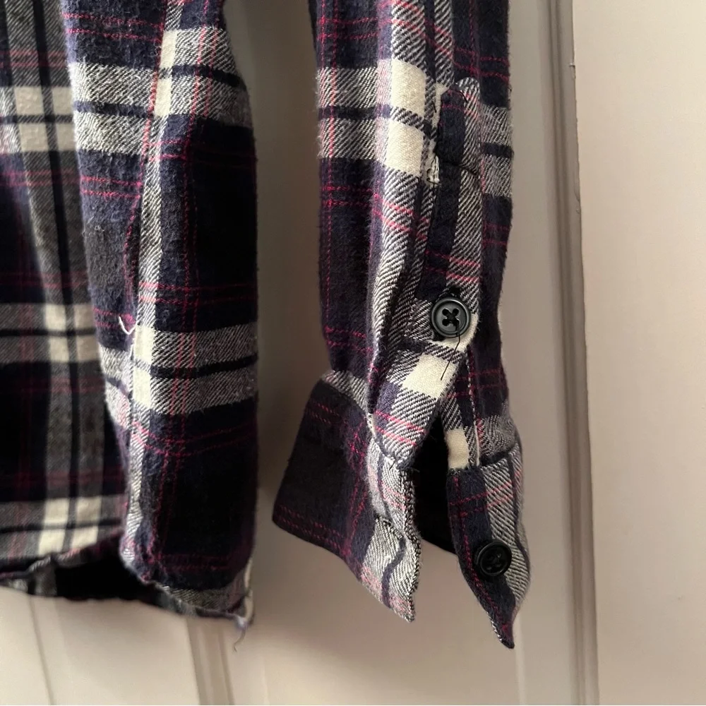 Monki Long Sleeve Button Up Plaid Flannel XS - Picture 6 of 8
